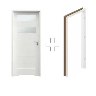 Komplet Drzwi + Ościeżnica Regulowana Porta Trim Lite B.2 Lewe 80 Przylgowe WC z podcięciem wentylacyjnym, SPXTB20L08DBIWSB3KA300