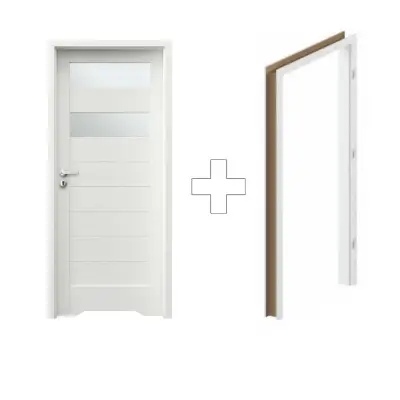 Komplet Drzwi + Ościeżnica Regulowana Porta Trim Lite B.2 Prawe 80 Przylgowe WC z podcięciem wentylacyjnym, SPXTB20P08DBIWSB3KA300