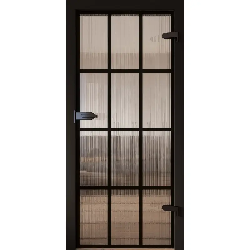 Drzwi Szklane Galla 14 szyba ryflowana intarsje