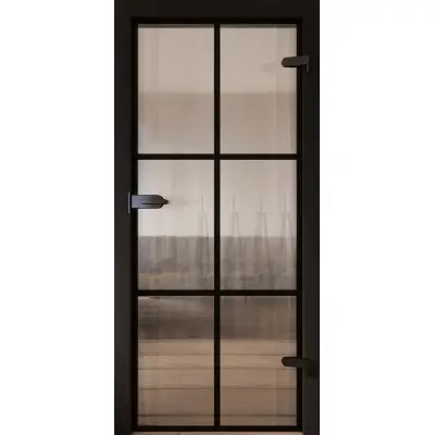 Drzwi Szklane Galla 15 szyba ryflowana intarsje