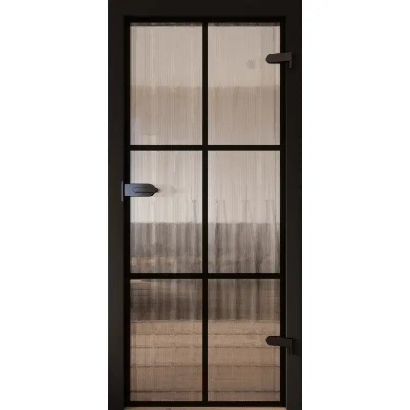 Drzwi Szklane Galla 15 szyba ryflowana intarsje