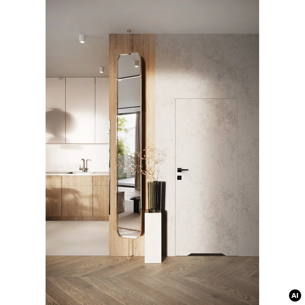 Drzwi ukryte Porta HIDE Bezprzylgowe WC (otwierane na zewnątrz) Prawe 80cm plaster miodu, SPA1110P08LBPWAYU0H000, Drzwi wewnętrzne, PORTA HIDE, PORTA