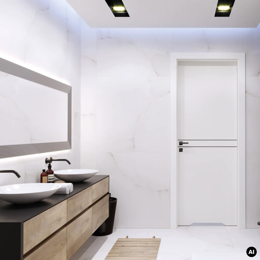 Drzwi ukryte Porta HIDE Bezprzylgowe WC (otwierane na zewnątrz) Prawe 80cm plaster miodu, SPA1110P08LBPWAYU0H000, Drzwi wewnętrzne, PORTA HIDE, PORTA