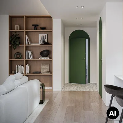 Drzwi ukryte Porta HIDE Bezprzylgowe (otwierane na zewnątrz)  Lewe 80cm plaster miodu, SPA1110L08LBP0A7U0H000