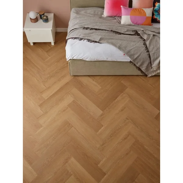 Panele winylowe SPC z podkładem Jodełka Dąb Montana Klasa