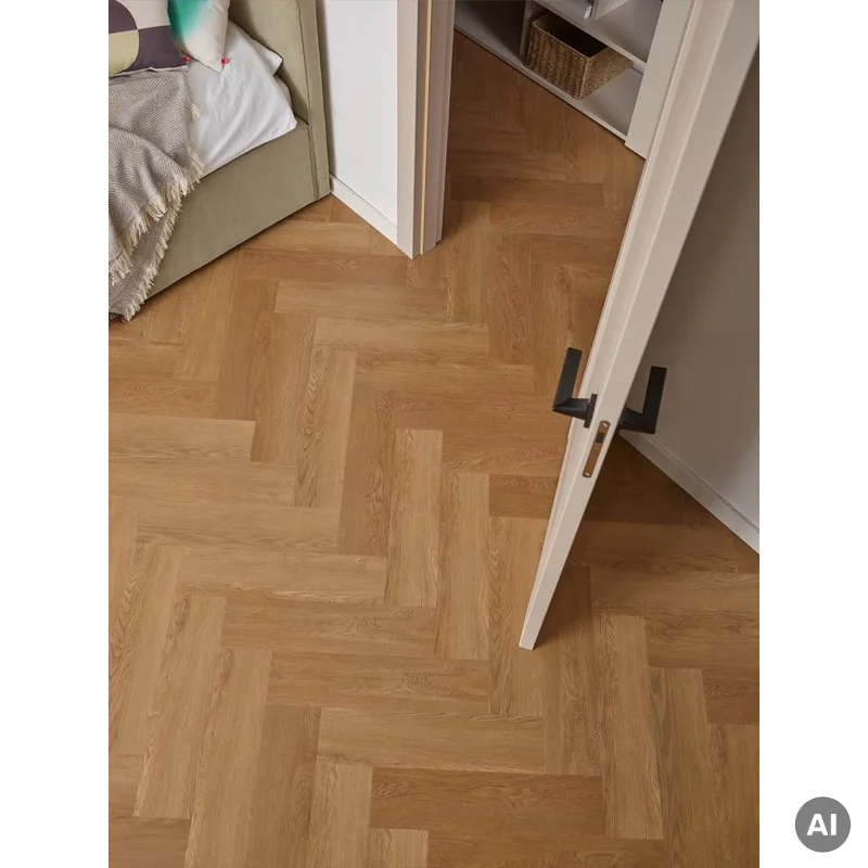 Panele winylowe SPC z podkładem Jodełka Dąb Montana Klasa
