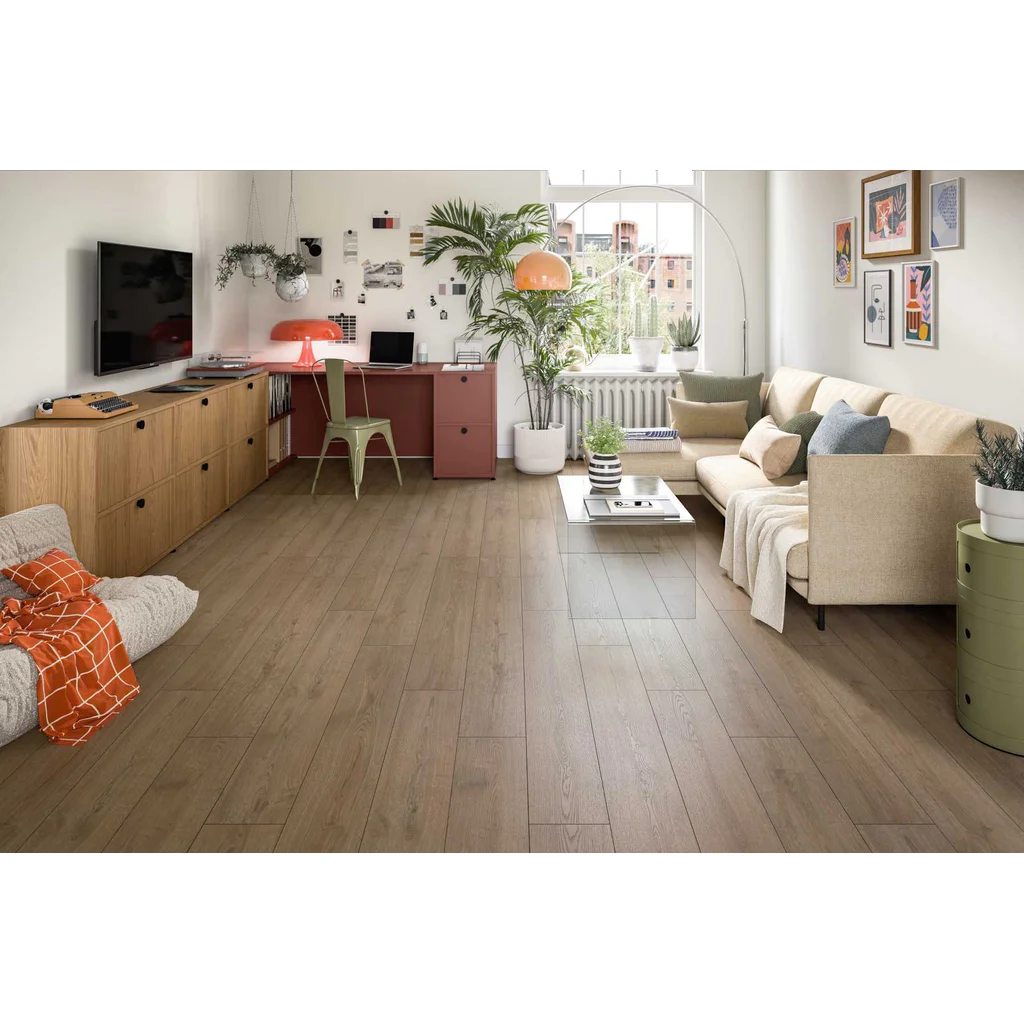 Panele podłogowe Dąb Turin brązowy AC4 8 mm, 1787956, Panele podłogowe, NatureSense Classic Aqua 24h AC4, Egger