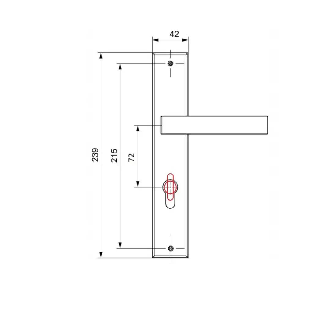 Klamka ERGO na szyldzie długim pod klucz Czarna, 5907609706348, Klamki, Si Apre Ergo, Si Apre