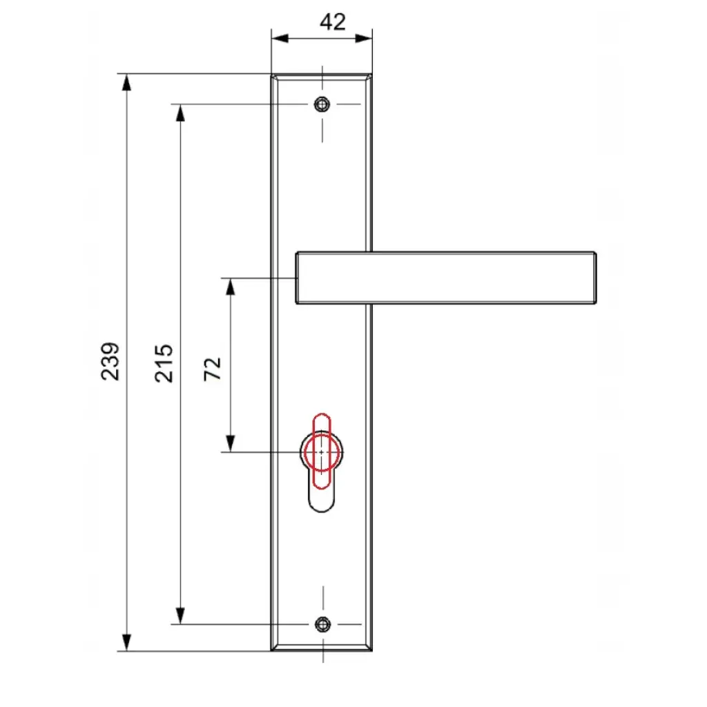 Klamka Ergo na szyldzie długim do WC Czarna, 5907609706362, Klamki, Si Apre Ergo, Si Apre