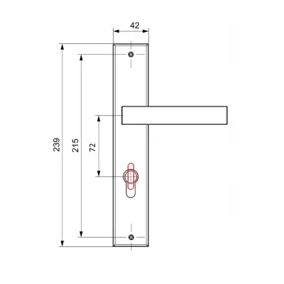 Klamka Ergo na szyldzie długim do WC Czarna, 5907609706362