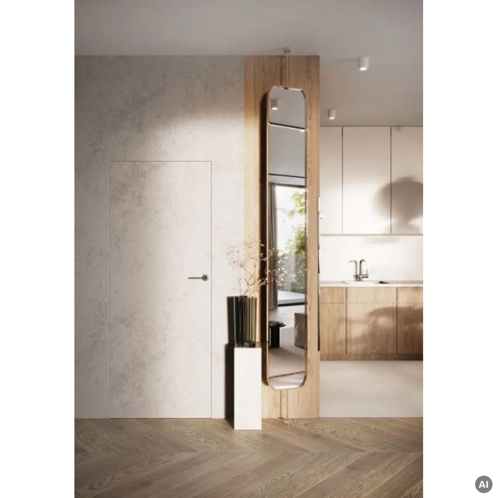 Zestaw Drzwi ukryte + Ościeżnica Porta HIDE Bezprzylgowe (otwierane na zewnątrz) Lewe 80cm plaster miodu, SPA1110L08LBP0A7U0H000, OPA100LL080000AN200000, Zestaw, PORTA HIDE, PORTA