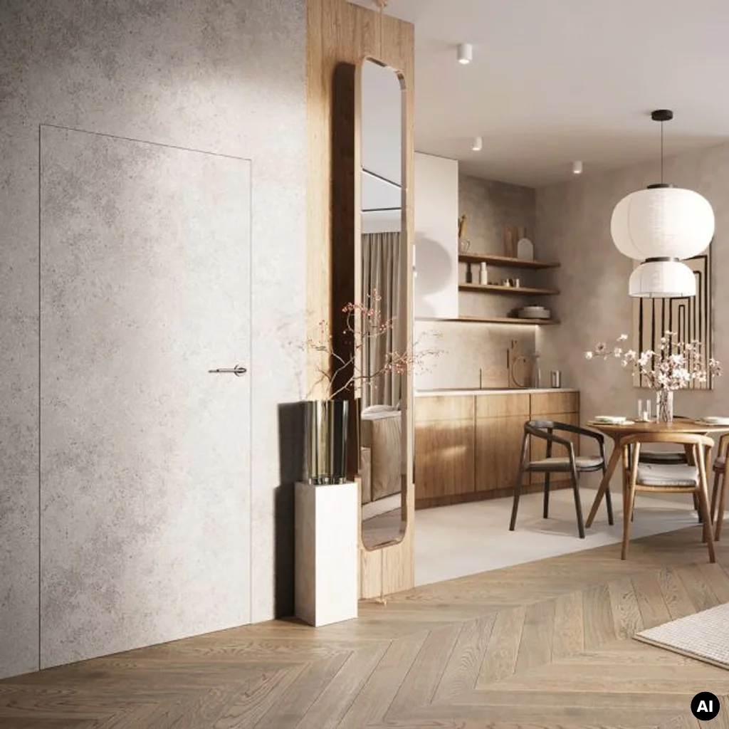 Zestaw Drzwi ukryte + Ościeżnica Porta HIDE Bezprzylgowe (otwierane na zewnątrz) Lewe 70cm plaster miodu, SPA1110L07LBP0A7U0H000, OPA100LL070000AN200000, Zestaw, PORTA HIDE, PORTA