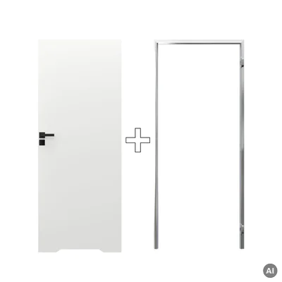 Zestaw Drzwi ukryte + Ościeżnica Porta HIDE WC Bezprzylgowe (otwierane na zewnątrz) Prawe 80cm plaster miodu, SPA1110P08LBPWAYU0H000, OPA100LP080000AN200000