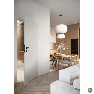 Zestaw Drzwi ukryte + Ościeżnica Porta HIDE WC Bezprzylgowe (otwierane na zewnątrz) Prawe 80cm plaster miodu, SPA1110P08LBPWAYU0H000, OPA100LP080000AN200000
