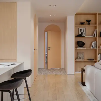 Zestaw Drzwi ukryte + Ościeżnica Porta HIDE WC Bezprzylgowe (otwierane na zewnątrz) Prawe 80cm plaster miodu, SPA1110P08LBPWAYU0H000, OPA100LP080000AN200000