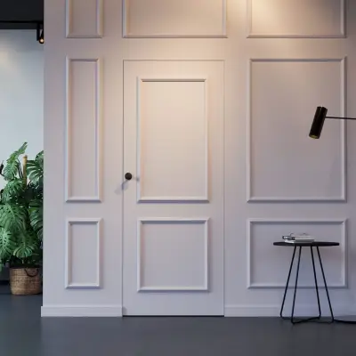 Zestaw Drzwi ukryte + Ościeżnica Porta HIDE Bezprzylgowe (otwierane na zewnątrz) Prawe 80cm płyta, SPA1110P08LBP0A7V0O000, OPA100LP080000AN300000