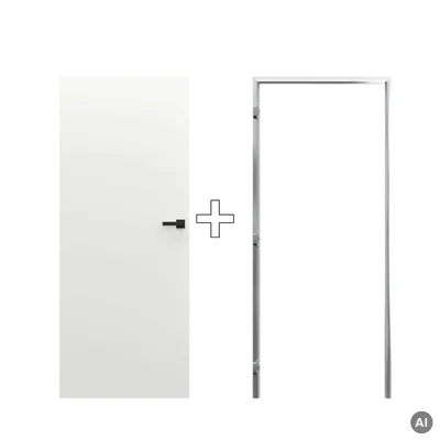 Zestaw Drzwi ukryte + Ościeżnica Porta HIDE Bezprzylgowe (otwierane na zewnątrz) Lewe 80cm płyta, SPA1110L08LBP0A7V0O000, OPA100LL080000AN300000