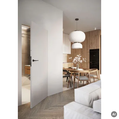 Zestaw Drzwi ukryte + Ościeżnica Porta HIDE Bezprzylgowe (otwierane na zewnątrz) Prawe 70cm płyta, SPA1110P07LBP0A7V0O000, OPA100LP070000AN300000