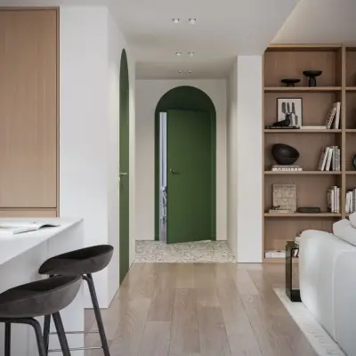 Zestaw Drzwi ukryte + Ościeżnica Porta HIDE Bezprzylgowe (otwierane na zewnątrz) Prawe 70cm płyta, SPA1110P07LBP0A7V0O000, OPA100LP070000AN300000