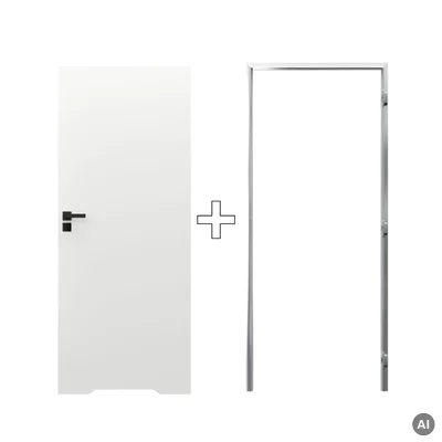 Zestaw Drzwi ukryte + Ościeżnica Porta HIDE WC Bezprzylgowe (otwierane na zewnątrz) Prawe 80cm płyta, SPA1110P08LBPWAYV0O000, OPA100LP080000AN300000
