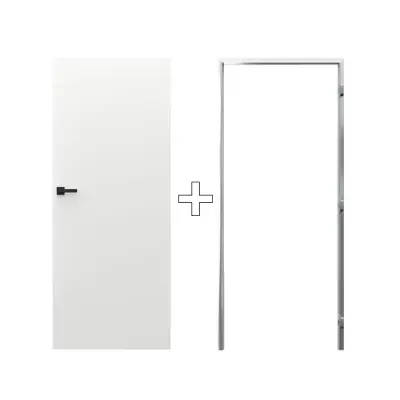 Zestaw Drzwi ukryte + Ościeżnica Porta HIDE Odwrotna przylga (otwierane do wewnątrz) Lewe 80cm płyta, SPP1110L08LBP0A7V0O000, OPP100LL080000AN300000