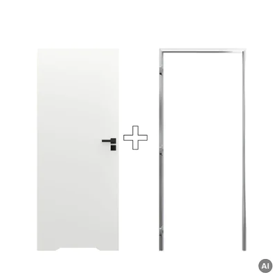 Zestaw Drzwi ukryte + Ościeżnica Porta HIDE WC Bezprzylgowe (otwierane na zewnątrz) Lewe 80cm płyta, SPA1110L08LBPWAYV0O000, OPA100LL080000AN300000