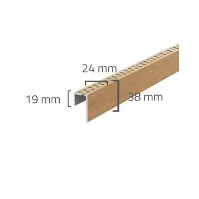 Panele elewacyjne fasadowe Solvo Listwa perforowana Dąb Naturalny 1-cz FS-261, 3030894