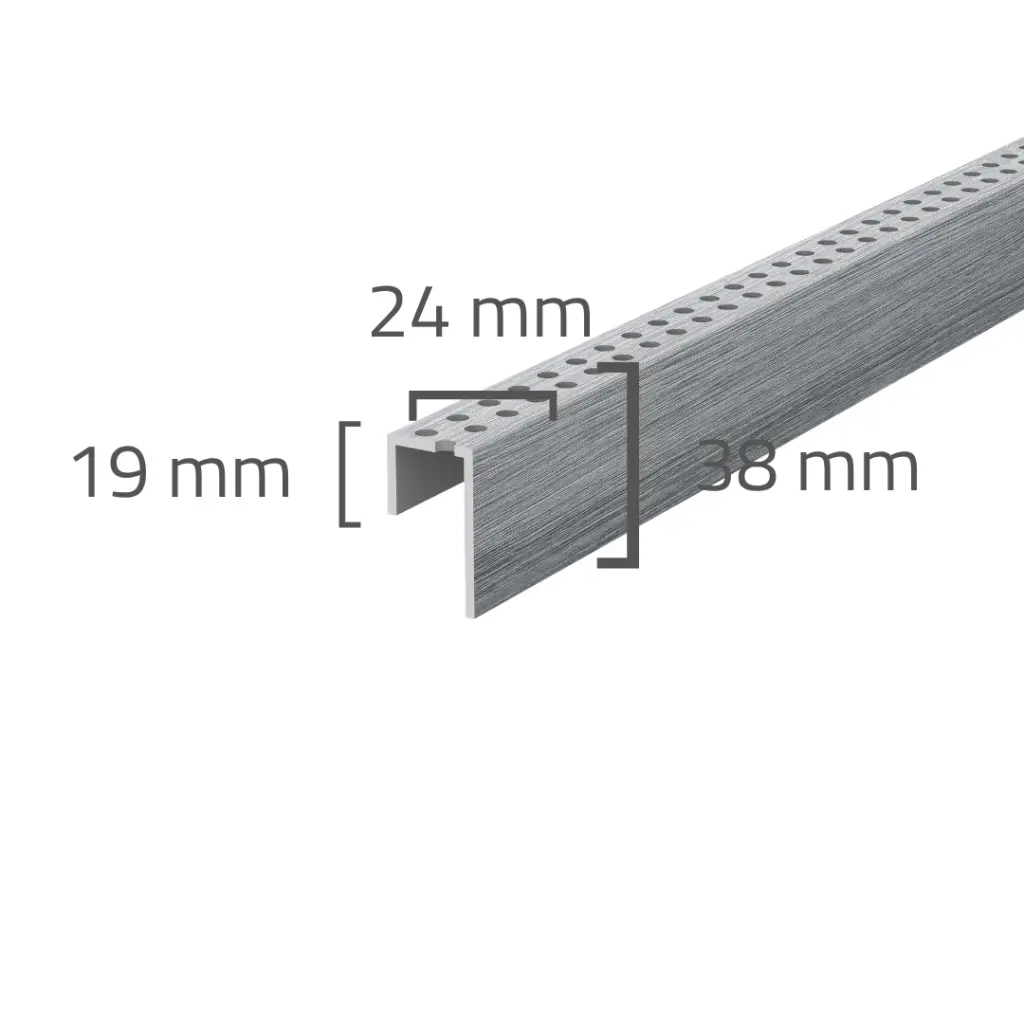 Panele elewacyjne fasadowe Solvo Listwa perforowana Dąb Szary 1-cz FS-261, 3030896, Panele zewnętrzne, Akcesoria do paneli zewnętrznych Solvo, VOX