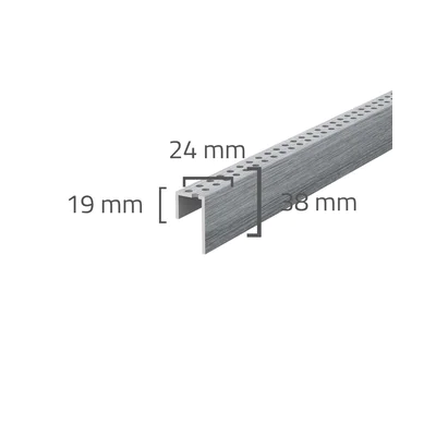 Panele elewacyjne fasadowe Solvo Listwa perforowana Dąb Szary 1-cz FS-261, 3030896