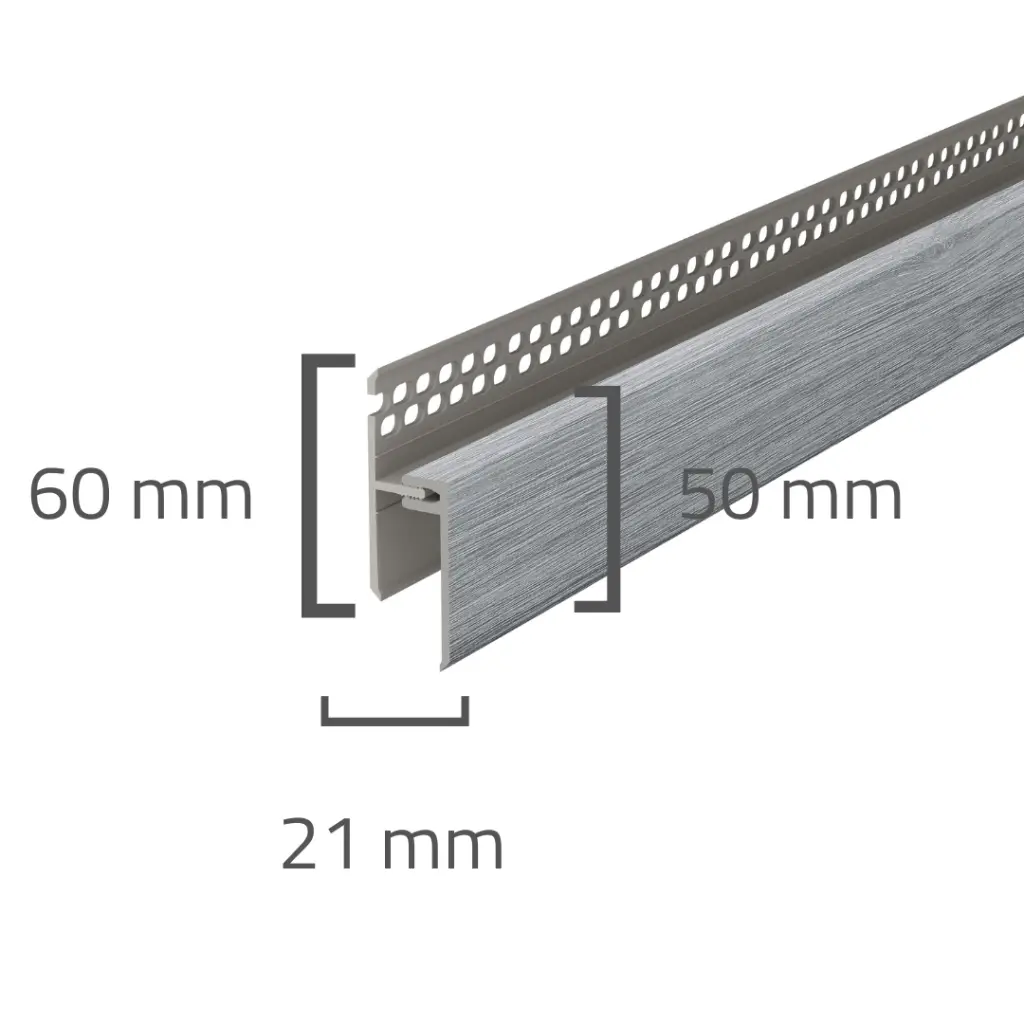 Panele elewacyjne fasadowe Solvo Listwa wentylacyjna górna Dąb Szary 2-cz FS-262, 3030904, Panele zewnętrzne, Solvo Akcesoria do paneli zewnętrznych, VOX