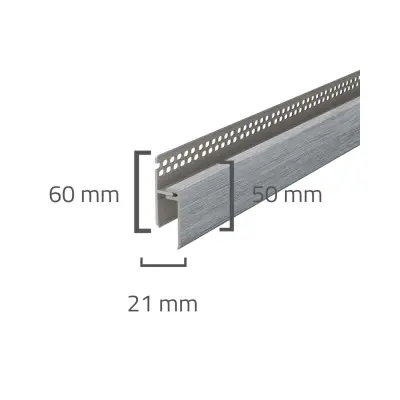 Panele elewacyjne fasadowe Solvo Listwa wentylacyjna górna Dąb Szary 2-cz FS-262, 3030904