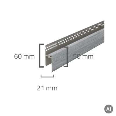 Panele elewacyjne fasadowe Solvo Listwa wentylacyjna górna Dąb Szary 2-cz FS-262, 3030904