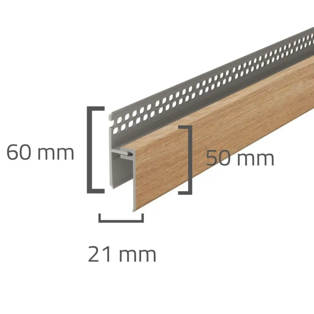 Panele elewacyjne fasadowe Solvo Listwa wentylacyjna górna Dąb Naturalny 2-cz FS-262, 3030902, Panele zewnętrzne, Solvo Akcesoria do paneli zewnętrznych, VOX