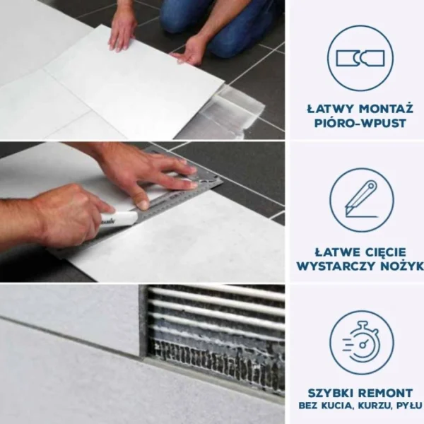 Panele winylowe Piano Mid Grey 51017 Klasa 34 3.2 mm TAK - 5