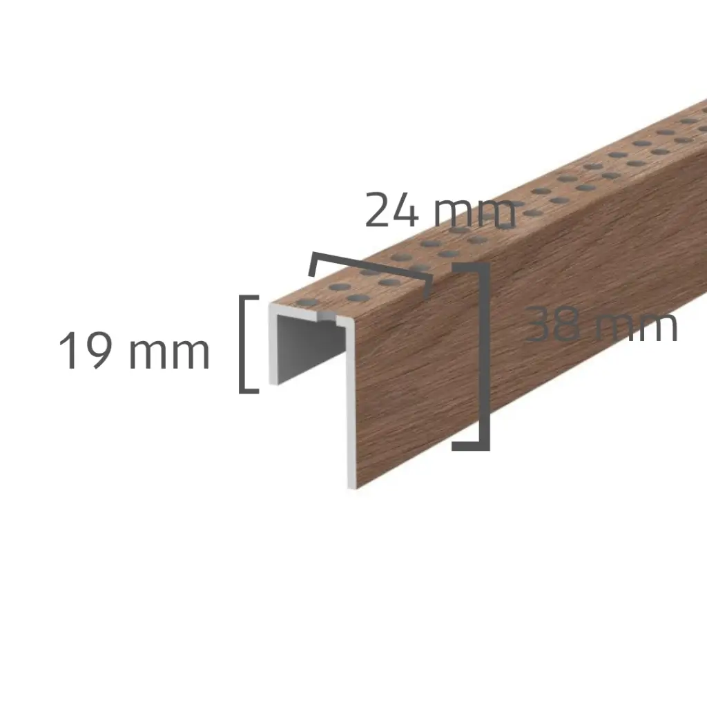 Panele elewacyjne fasadowe Solvo Listwa perforowana Dąb Czekoladowy 1-cz FS-261, 3030895, Panele zewnętrzne, Akcesoria do paneli zewnętrznych Solvo, VOX
