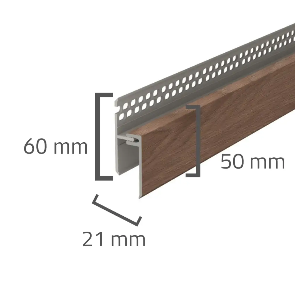 Panele elewacyjne fasadowe Solvo Listwa wentylacyjna górna Dąb Czekoladowy 2-cz FS-262, 3030903, Panele zewnętrzne, Solvo Akcesoria do paneli zewnętrznych, VOX