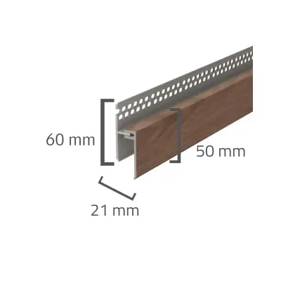 Panele elewacyjne fasadowe Solvo Listwa wentylacyjna górna Dąb Czekoladowy 2-cz FS-262, 3030903
