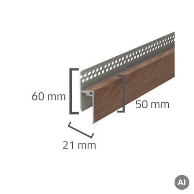 Panele elewacyjne fasadowe Solvo Listwa wentylacyjna górna Dąb Czekoladowy 2-cz FS-262, 3030903