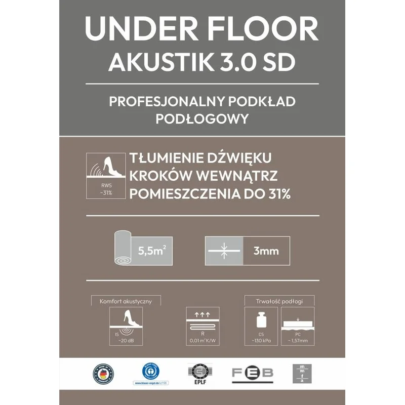 Podkład Under Floor Akustik 3.0 SD, 04-10-00868 - 2