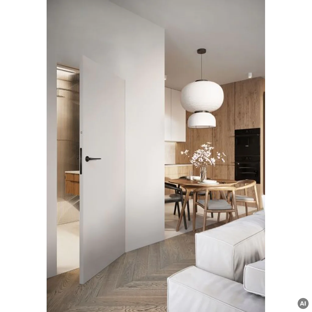 Zestaw Drzwi ukryte + Ościeżnica Porta HIDE WC bezprzylgowa (otwierane na zewnątrz) Prawe 70cm płyta, SPA1110P07LBPWAOV0O000, OPA100LP070000AM300000, Zestaw, PORTA HIDE, PORTA
