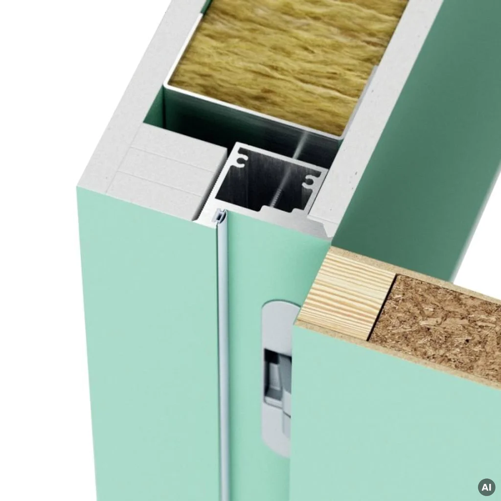 Zestaw Drzwi ukryte + Ościeżnica Porta HIDE WC bezprzylgowa (otwierane na zewnątrz) Prawe 70cm płyta, SPA1110P07LBPWAOV0O000, OPA100LP070000AM300000, Zestaw, PORTA HIDE, PORTA