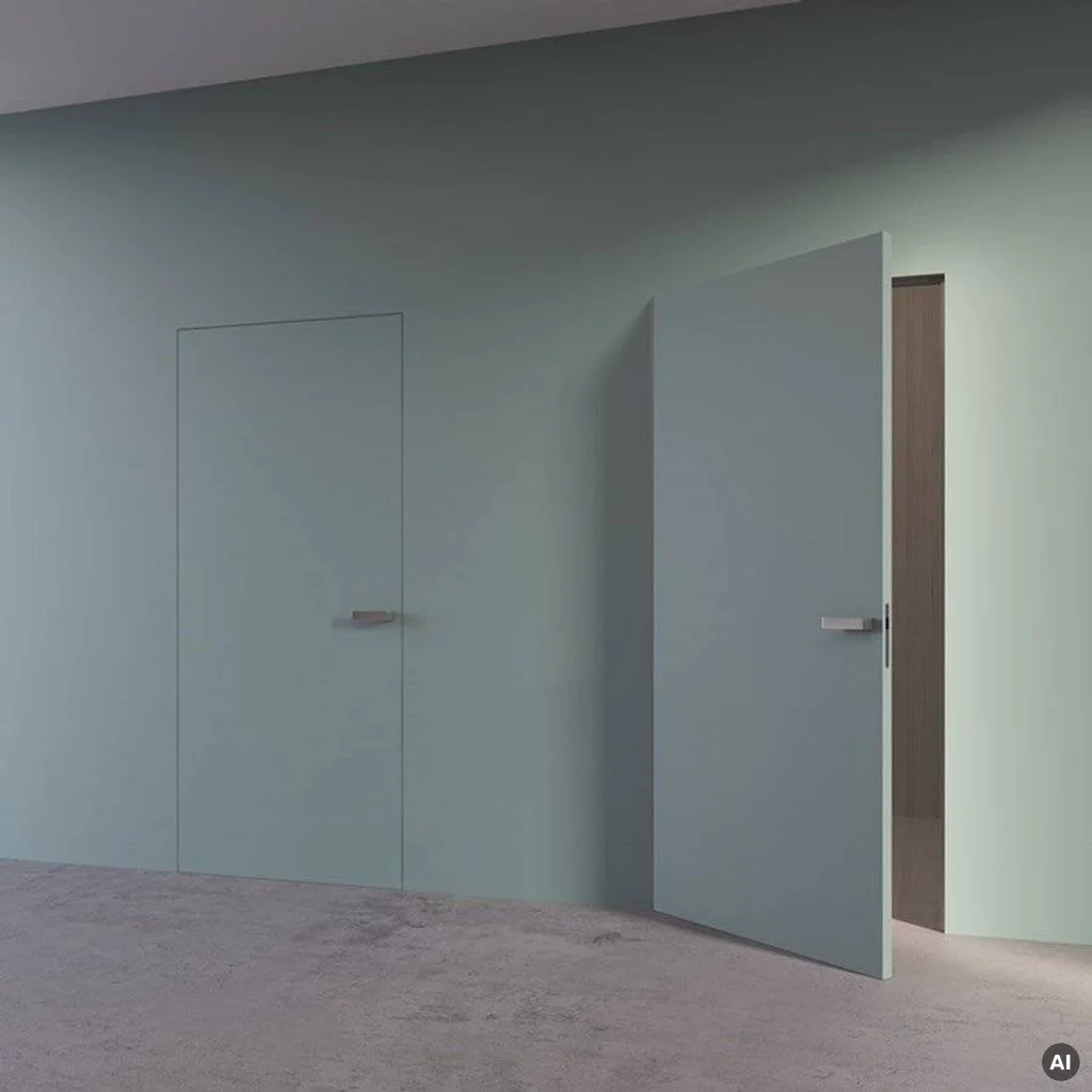 Zestaw Drzwi ukryte + Ościeżnica Porta HIDE WC bezprzylgowa (otwierane na zewnątrz) Prawe 70cm płyta, SPA1110P07LBPWAOV0O000, OPA100LP070000AM300000, Zestaw, PORTA HIDE, PORTA