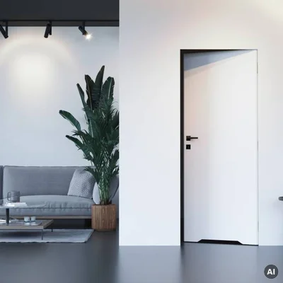 Zestaw Drzwi ukryte + Ościeżnica Porta HIDE WC bezprzylgowa (otwierane na zewnątrz) Prawe 70cm płyta, SPA1110P07LBPWAOV0O000, OPA100LP070000AM300000