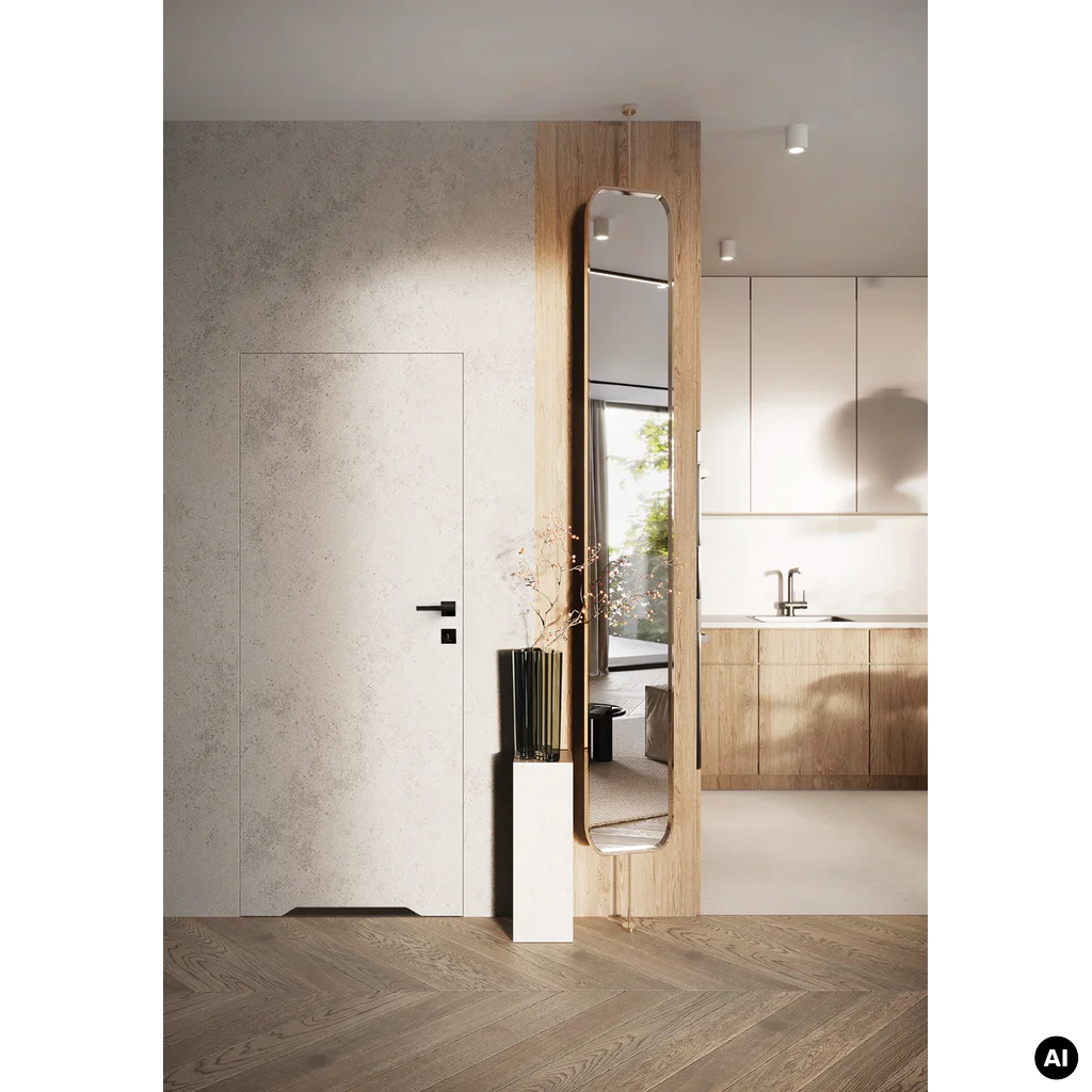 Zestaw Drzwi ukryte + Ościeżnica Porta HIDE WC Bezprzylgowe (otwierane na zewnątrz) Lewe 70cm płyta, SPA1110L07LBPWAOV0O000, OPA100LL070000AM300000, Zestaw, PORTA HIDE, PORTA