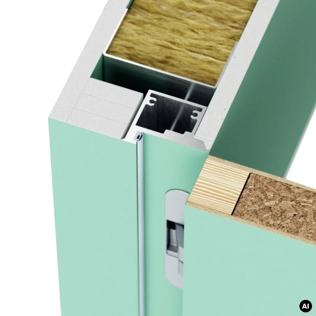 Zestaw Drzwi ukryte + Ościeżnica Porta HIDE WC Bezprzylgowe (otwierane na zewnątrz) Lewe 70cm płyta, SPA1110L07LBPWAOV0O000, OPA100LL070000AM300000, Zestaw, PORTA HIDE, PORTA