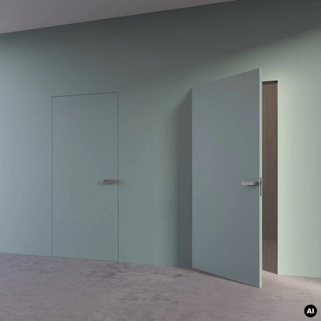 Zestaw Drzwi ukryte + Ościeżnica Porta HIDE WC Bezprzylgowe (otwierane na zewnątrz) Lewe 70cm płyta, SPA1110L07LBPWAOV0O000, OPA100LL070000AM300000, Zestaw, PORTA HIDE, PORTA