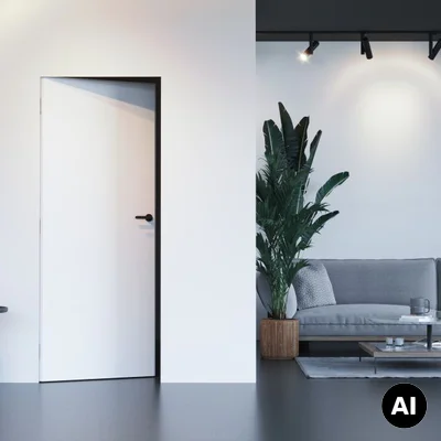 Zestaw Drzwi ukryte + Ościeżnica Porta HIDE WC Bezprzylgowe (otwierane na zewnątrz) Lewe 70cm płyta, SPA1110L07LBPWAOV0O000, OPA100LL070000AM300000