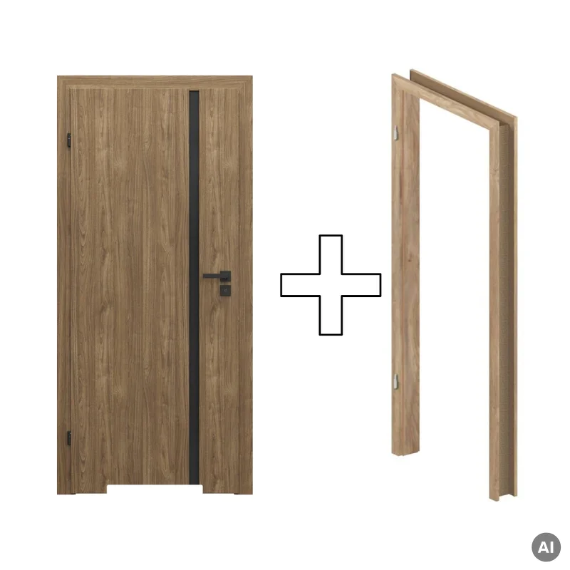 Zestaw Drzwi + Ościeżnica Porta Focus 4.A z czarną szybą