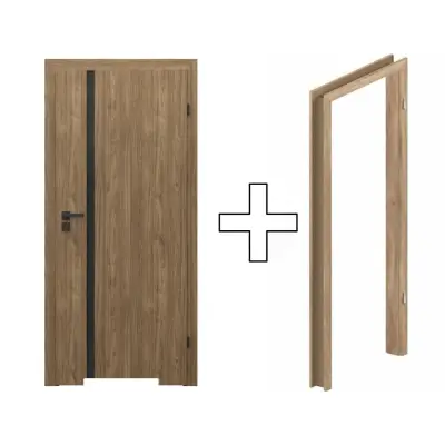 Zestaw Drzwi + Ościeżnica Porta Focus 4.A z czarną szybą WC 95-135 Dąb Catania Przylgowe (otwierane na zewnątrz) Prawe 80cm plaster miodu, SPWG4A0P08DDTWSB2KHB00, OPWP6B0P08DDT0SZ260000