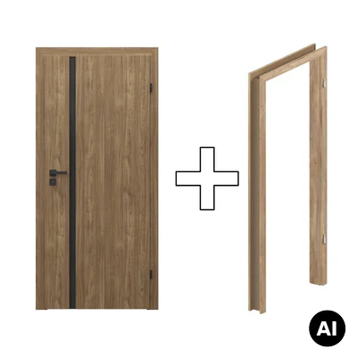 Zestaw Drzwi + Ościeżnica Porta Focus 4.A z czarną szybą 95-135 Dąb Catania Przylgowe (otwierane na zewnątrz) Prawe 80cm plaster miodu, SPWG4A0P08DDT0SZ2KHB00, OPWP6B0P08DDT0SZ260000